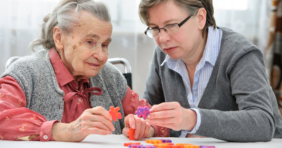Dementia Patient Doing Puzzle