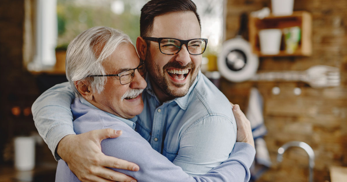 Father and Son Embracing