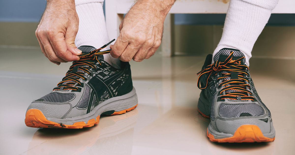 Older Man Getting Ready to Train