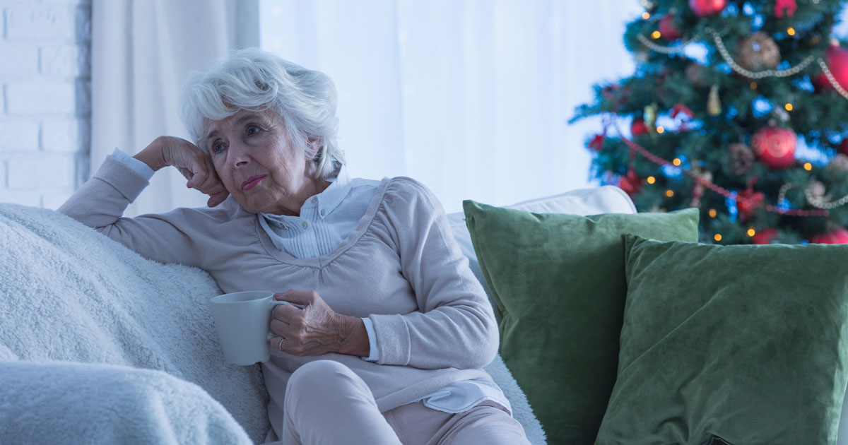 Lonely Female Senior During Christmas