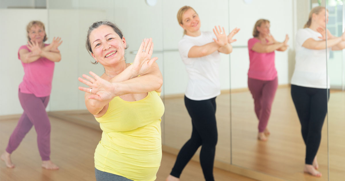 Older Women Dancing in Fitness Studio