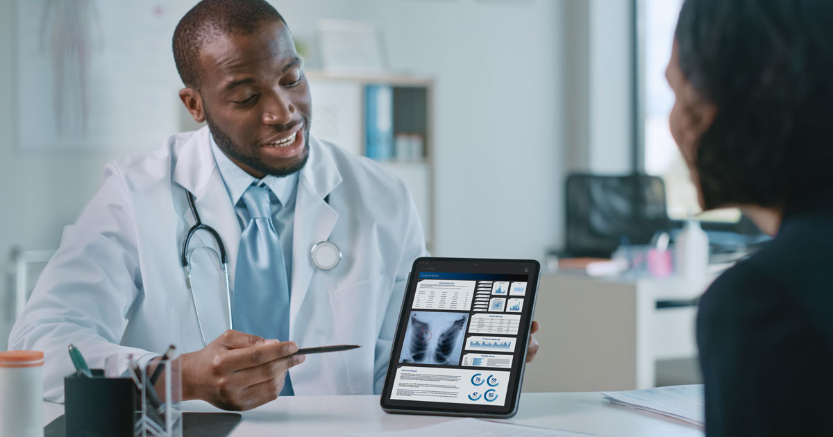 Doctor Discussing Lung Analysis Results